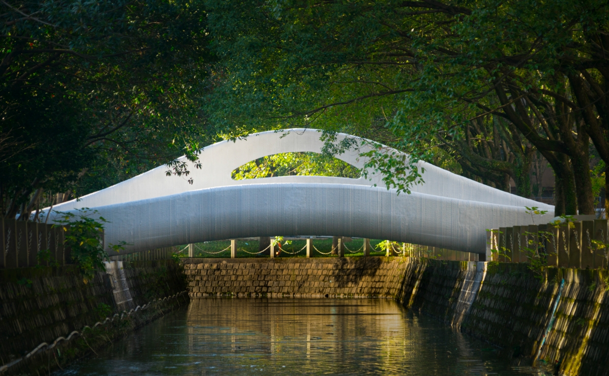 全球跨徑最大的非線性空間體型配筋打印混凝土景觀橋梁